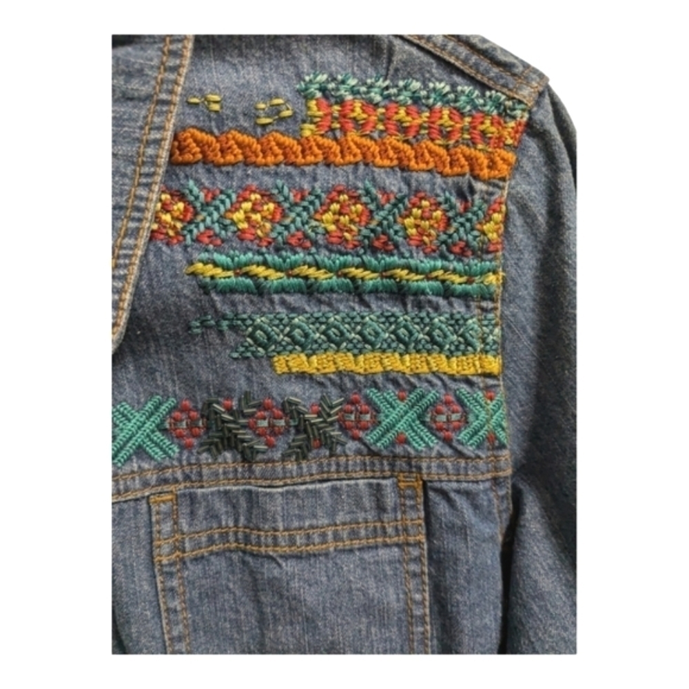 Vtg Susan Bristol embroidered beaded jean jacket NEW with tag Sz medium - Picture 5 of 7